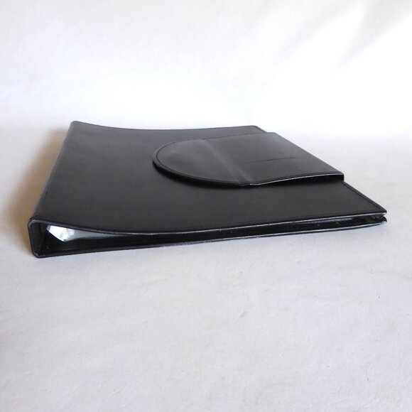 INFUSE BRAND BLACK LEATHER SPIRAL PRESENTATION BOOK SHEET PROTECTOR CASE BINDER - Picture 2 of 14
